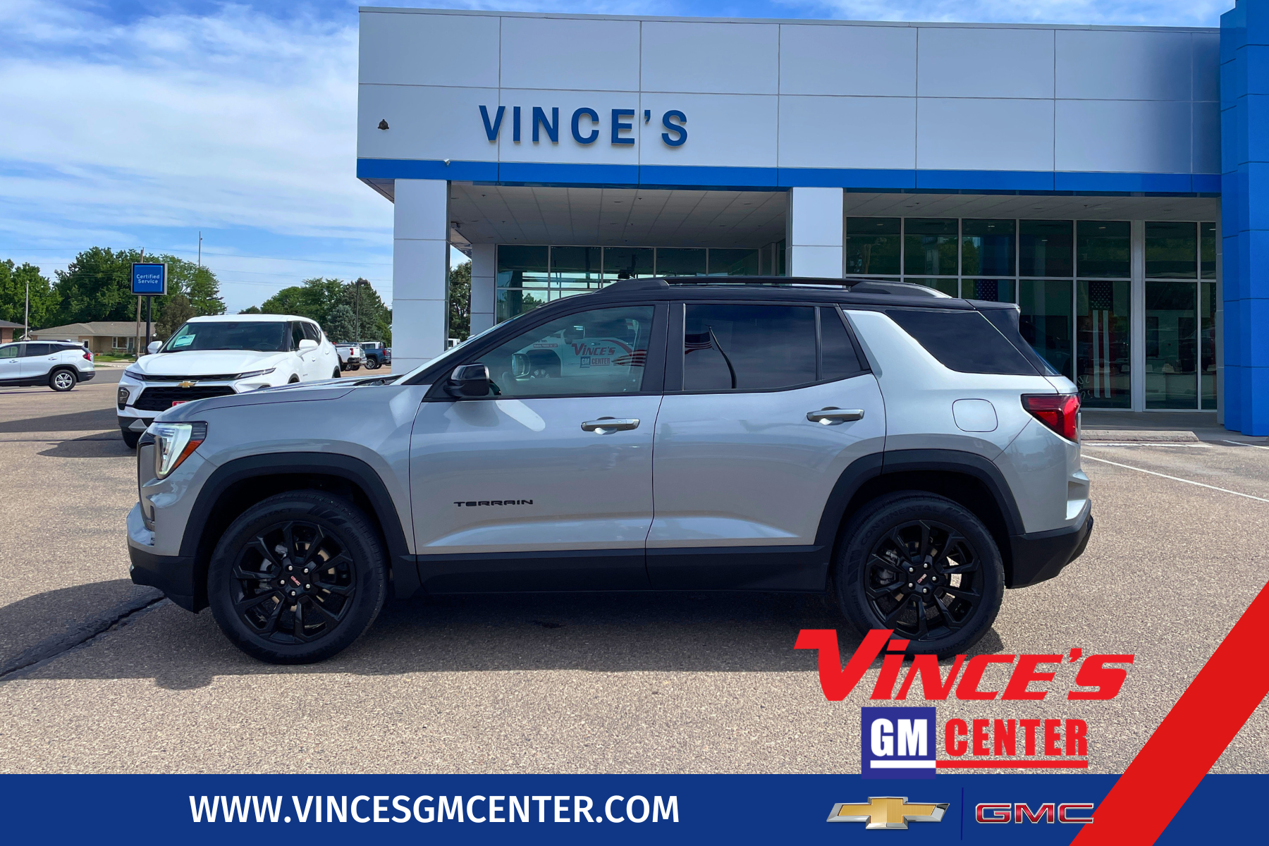 2025 GMC Terrain Elevation in Sterling Metallic — front three-quarter view